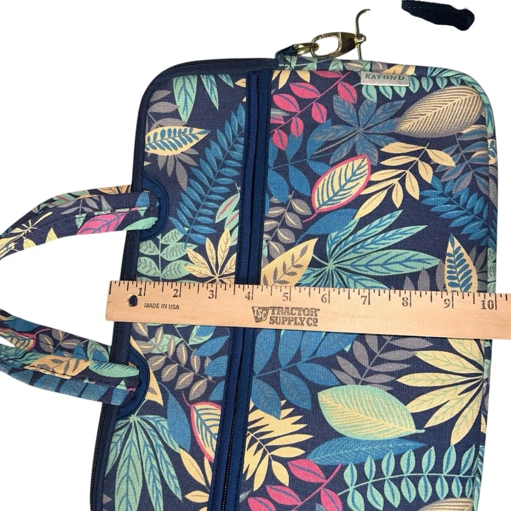 Kayond Tablet Small Laptop Case Colorful Leaf Print Blue Shoulder Strap 13 Inch